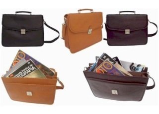 4 Step Down Leather Portfolio Bags